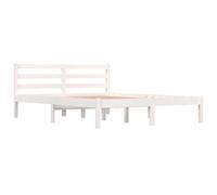 vidaXL Estructura de Cama Dormitorio Habitación Muebles Mobiliario Cuarto Descanso Matrimonial Decoración Madera Maciza Pino Blanco 120x190 cm