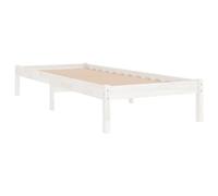 vidaXL Estructura de Cama Dormitorio Habitación Muebles Mobiliario Cuarto Descanso Robusta Duradera Blanca 90x200 cm Madera Maciza de Pino