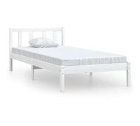vidaXL Estructura de Cama Dormitorio Habitación Muebles Mobiliario Cuarto Descanso Robusta Duradera Blanca 90x200 cm Madera Maciza de Pino