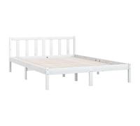 vidaXL Estructura de Cama Dormitorio Habitación Muebles Mobiliario Cuarto Descanso Robusta Duradera Blanco 140x200 cm Madera Maciza de Pino
