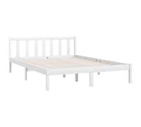 vidaXL Estructura de Cama Dormitorio Habitación Muebles Mobiliario Cuarto Descanso Robusta Duradera Blanca 140x190 cm Madera de Pino Maciza