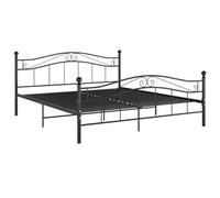 vidaXL Estructura de Cama Dormitorio Habitación Muebles Mobiliario Matrimonio Cuarto Descanso Robusta Duradera de Metal Negro 200x200 cm