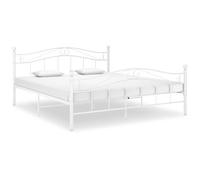 vidaXL Estructura de Cama Dormitorio Habitación Muebles Mobiliario Matrimonio Cuarto Descanso Robusta Duradera de Metal Blanco 140x200 cm