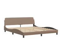 vidaXL Estructura de Cama Dover, Somier Base de Listones, Armazón de Cama, Mueble para Dormitorio, Cuero Sintético Capuchino 180x200 cm