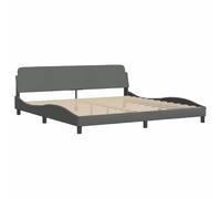 vidaXL Estructura de Cama Dover, Somier Base de Listones, Armazón de Cama, Mueble para Dormitorio Hogar, Tela Gris Oscuro 200x200 cm