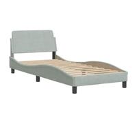 vidaXL Estructura de Cama Dover, Somier para Colchón, Armazón Base de Cama, Mueble Tapizado para Dormitorio, Terciopelo Gris Claro 90x190 cm