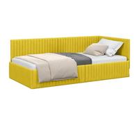 vidaXL Estructura de Cama en Esquina Amarillo 100 cm x 200 cm, Cama Moderna, Muebles Que ahorran Espacio, sofá y Cama Rectangular, diseño Lujoso para tu hogar