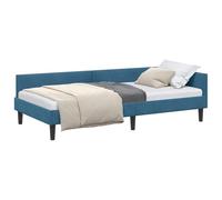 vidaXL Estructura de cama en esquina Azul 100 cm x 200 cm Terciopelo, Sofá Compacto de Doble Función, Cama de Día Esquina Moderna, Estructura de Cama en L Elegante, Muebles Urbanos que Ahorran Espacio