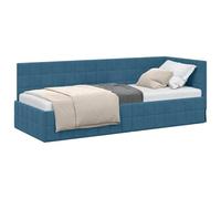 vidaXL Estructura de Cama en Esquina Azul 80 cm x 200 cm Terciopelo, Cama Moderna Elegante, sofá en Esquina, Ahorra Espacio, Mueble Duradero y versátil para el hogar