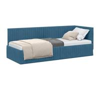 vidaXL Estructura de Cama en Esquina Azul 80 cm x 200 cm Terciopelo, Cama Moderna, Muebles Que ahorran Espacio, sofá y Cama Rectangular, diseño Lujoso para tu hogar