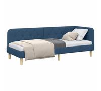 vidaXL Estructura de Cama en Esquina Azul 80 x 200 cm Tela, Estructura de Cama Moderna, sofá Compacto, Cama de Esquina versátil, Tejido Resistente, Ideal para Invitados
