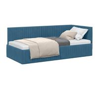 vidaXL Estructura de Cama en Esquina Azul 90 cm x 200 cm Terciopelo, Cama Moderna, Muebles Que ahorran Espacio, sofá y Cama Rectangular, diseño Lujoso para tu hogar