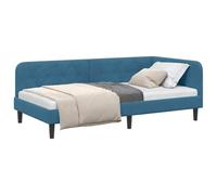 vidaXL Estructura de Cama en Esquina Azul 90 x 190 cm Terciopelo, Estructura de Cama Reversible, sofá Compacto, Moderno, versátil, para Espacios pequeños, de Terciopelo