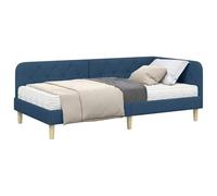 vidaXL Estructura de Cama en Esquina con colchón Azul 90 x 190 cm Tela,