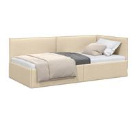 vidaXL Estructura de Cama en Esquina Crema 100 x 200 cm Terciopelo, Estructura Moderna para Cama, sofá Multifuncional, Elegante diseño para Espacios pequeños