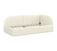 vidaXL Estructura de Cama en Esquina Crema 80 cm x 200 cm Terciopelo, Cama Moderna, día Estilo, Marco Duradero de Terciopelo, diseño único de Madera, Mueble para tu habitación