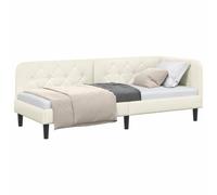 vidaXL Estructura de Cama en Esquina Crema 80 x 200 cm Terciopelo, Estructura de Cama Reversible, sofá Compacto, Moderno, versátil, para Espacios pequeños, de Terciopelo