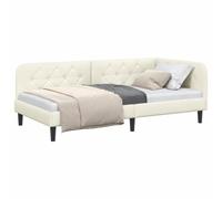 vidaXL Estructura de Cama en Esquina Crema 90 x 190 cm Terciopelo, Estructura de Cama Reversible, sofá Compacto, Moderno, versátil, para Espacios pequeños, de Terciopelo