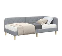 vidaXL Estructura de Cama en Esquina Gris Claro 100 x 200 cm Tela,