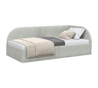 vidaXL Estructura de Cama en Esquina Gris Claro 80 cm x 200 cm, Cama Moderna, día Estilo, Marco Duradero de Terciopelo, diseño único de Madera, Mueble para tu habitación