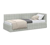 vidaXL Estructura de Cama en Esquina Gris Claro 80 cm x 200 cm, Cama Moderna Elegante, sofá en Esquina, Ahorra Espacio, Mueble Duradero y versátil para el hogar