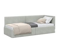 vidaXL Estructura de Cama en Esquina Gris Claro 80 cm x 200 cm, Cama Moderna, Muebles Que ahorran Espacio, sofá y Cama Rectangular, diseño Lujoso para tu hogar