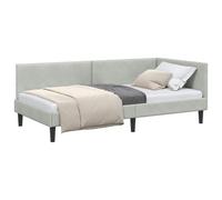 vidaXL Estructura de Cama en Esquina Gris Claro 90 cm x 190 cm, Cama daybed Moderna, Marco Elegante, rincón, sofá versátil, Mueble Multifuncional Que Ahorra Espacio