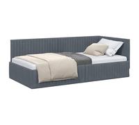 vidaXL Estructura de Cama en Esquina Gris Oscuro 100 cm x 200 cm, Cama Moderna, Muebles Que ahorran Espacio, sofá y Cama Rectangular, diseño Lujoso para tu hogar
