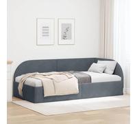 vidaXL Estructura de Cama en Esquina Gris Oscuro 100 x 200 cm,