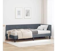 vidaXL Estructura de Cama Esquinera: una solución Moderna para Dormir. Ideal para el Dormitorio, con un colchón de Espuma cómodo y un Acabado en Terciopelo Que Ofrece Confort. Su diseño Minimalista e