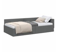vidaXL Estructura de Cama en Esquina Gris Oscuro 100 x 203 cm Tela