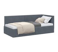 vidaXL Estructura de Cama en Esquina Gris Oscuro 90 cm x 190 cm, Cama Moderna, Muebles Que ahorran Espacio, sofá y Cama Rectangular, diseño Lujoso para tu hogar