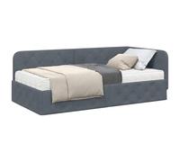 vidaXL Estructura de Cama en Esquina Gris Oscuro 90 x 200 cm,