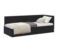 vidaXL Estructura de Cama en Esquina Negro 80 cm x 200 cm Terciopelo, Cama Moderna, Muebles Que ahorran Espacio, sofá y Cama Rectangular, diseño Lujoso para tu hogar