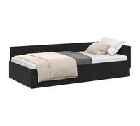 vidaXL Estructura de Cama en Esquina Negro 80 cm x 200 cm Terciopelo, Decoración Moderna para tu Dormitorio, sofá Cama de Terciopelo, Muebles funcionales y Ahorro de Espacio