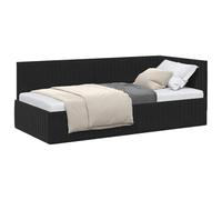 vidaXL Estructura de Cama en Esquina Negro 90 cm x 190 cm Terciopelo, Cama Moderna, Muebles Que ahorran Espacio, sofá y Cama Rectangular, diseño Lujoso para tu hogar