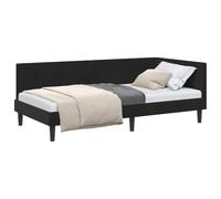vidaXL Estructura de Cama en Esquina Negro 90 cm x 190 cm Terciopelo, Estructura de Cama Moderna, compacta y de Terciopelo, día en Forma de L, Ideal para Ahorrar Espacio y Resistente