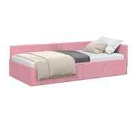 vidaXL Estructura de Cama en Esquina Otro Manual Rosa 90 x 190 cm, Conjunto de Dormitorio Moderno y Elegante, Material Transpirable, Resistente, Base en Esquina cómoda para Descansar y Dormir Bien