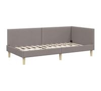 vidaXL Estructura de Cama en Esquina Otro Manual Taupé 90 x 200 cm, Cama Moderna, diseño Rectangular, Material Transpirable, Cabezal Ajustable, Ahorra Espacio, Estilo único