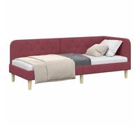 vidaXL Estructura de Cama en Esquina Rojo Vino 80 x 200 cm Tela, Estructura de Cama Moderna, sofá Compacto, Cama de Esquina versátil, Tejido Resistente, Ideal para Invitados