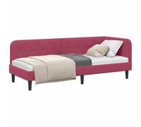 vidaXL Estructura de Cama en Esquina Rojo Vino 80 x 200 cm Terciopelo, Estructura de Cama Reversible, sofá Compacto, Moderno, versátil, para Espacios pequeños, de Terciopelo