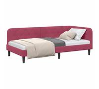 vidaXL Estructura de Cama en Esquina Rojo Vino 90 x 190 cm Terciopelo, Estructura de Cama Reversible, sofá Compacto, Moderno, versátil, para Espacios pequeños, de Terciopelo