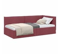 vidaXL Estructura de Cama en Esquina Rojo Vino 90 x 190 cm Terciopelo, Estructura Moderna para Cama, sofá Multifuncional, Elegante diseño para Espacios pequeños