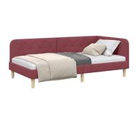 vidaXL Estructura de Cama en Esquina Rojo Vino 90 x 200 cm Tela, Estructura de Cama Moderna, sofá Compacto, Cama de Esquina versátil, Tejido Resistente, Ideal para Invitados