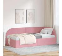 vidaXL Estructura de Cama en Esquina Rosa 100 x 200 cm Terciopelo,