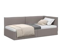 vidaXL Estructura de Cama en Esquina Taupé 100 x 200 cm Terciopelo, Estructura Moderna para Cama, sofá Multifuncional, Elegante diseño para Espacios pequeños