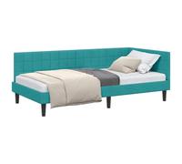 vidaXL Estructura de Cama en Esquina Tuquesa 100 cm x 200 cm, Cama Moderna Minimalista, Cama esquinerita de Terciopelo, Mueble ahorrador de Espacio, solución L