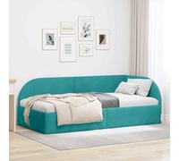 vidaXL Estructura de Cama en Esquina Tuquesa 100 x 200 cm Terciopelo,