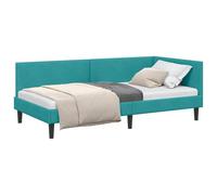 vidaXL Estructura de Cama en Esquina Tuquesa 90 cm x 190 cm Terciopelo, Cama daybed Moderna, Marco Elegante, rincón, sofá versátil, Mueble Multifuncional Que Ahorra Espacio