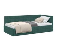 vidaXL Estructura de Cama en Esquina Verde Oscuro 100 cm x 200 cm, Cama Moderna Elegante, sofá en Esquina, Ahorra Espacio, Mueble Duradero y versátil para el hogar